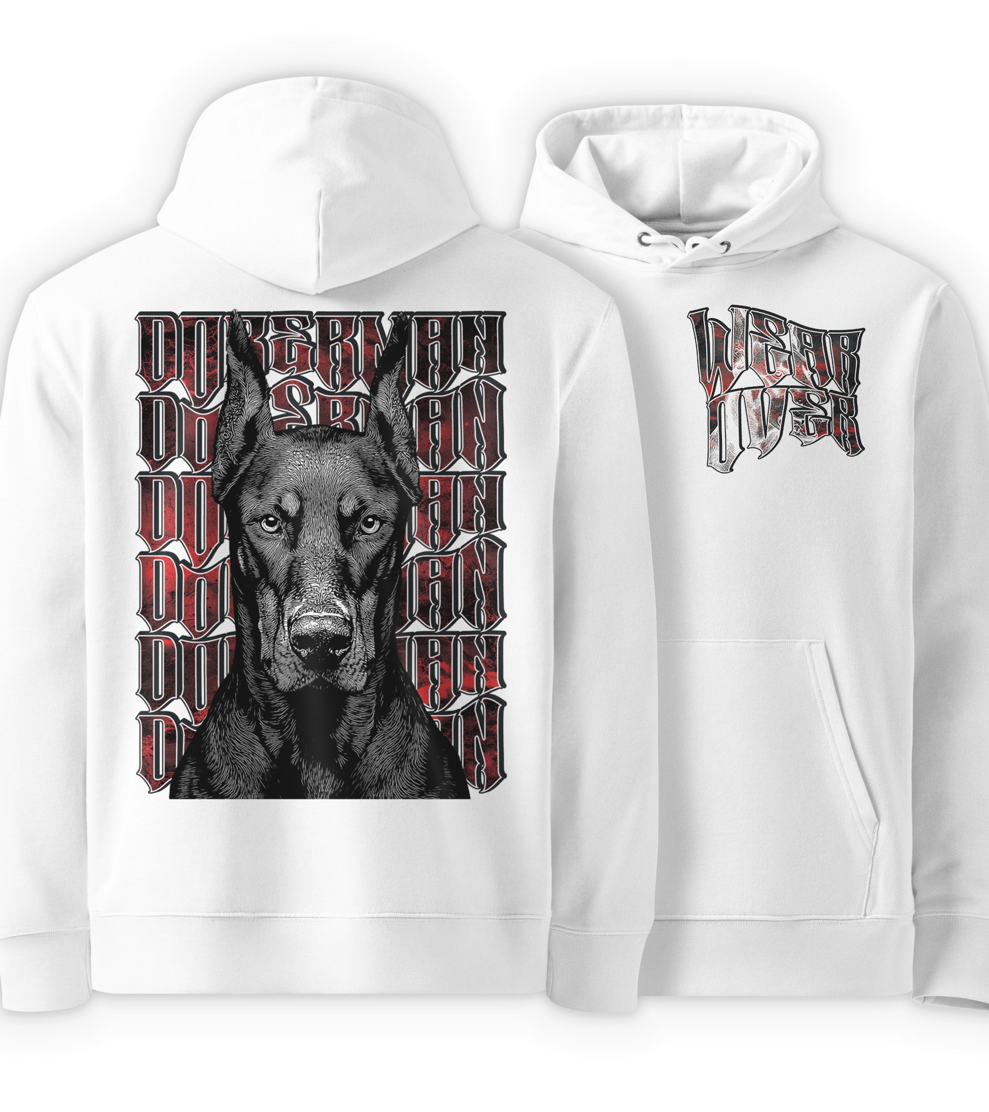 White full | Graphic streetwear hoodie by WEAR OVER