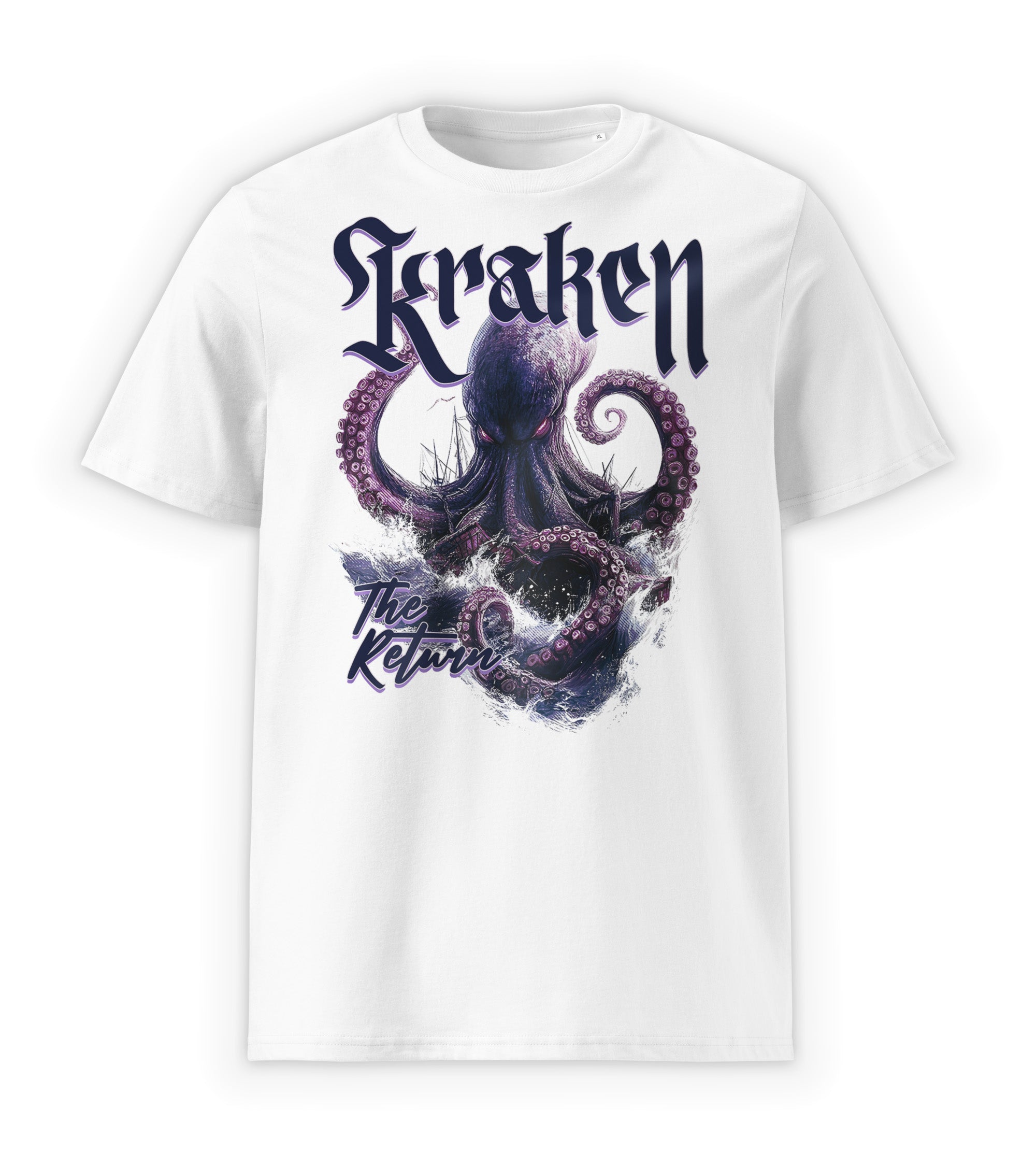 White Front | Kraken myth inspired graphic streetwear t-shirt with octopus design by WEAR OVER