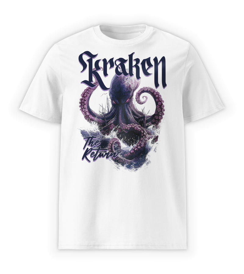 White Front | Kraken myth inspired graphic streetwear t-shirt with octopus design by WEAR OVER